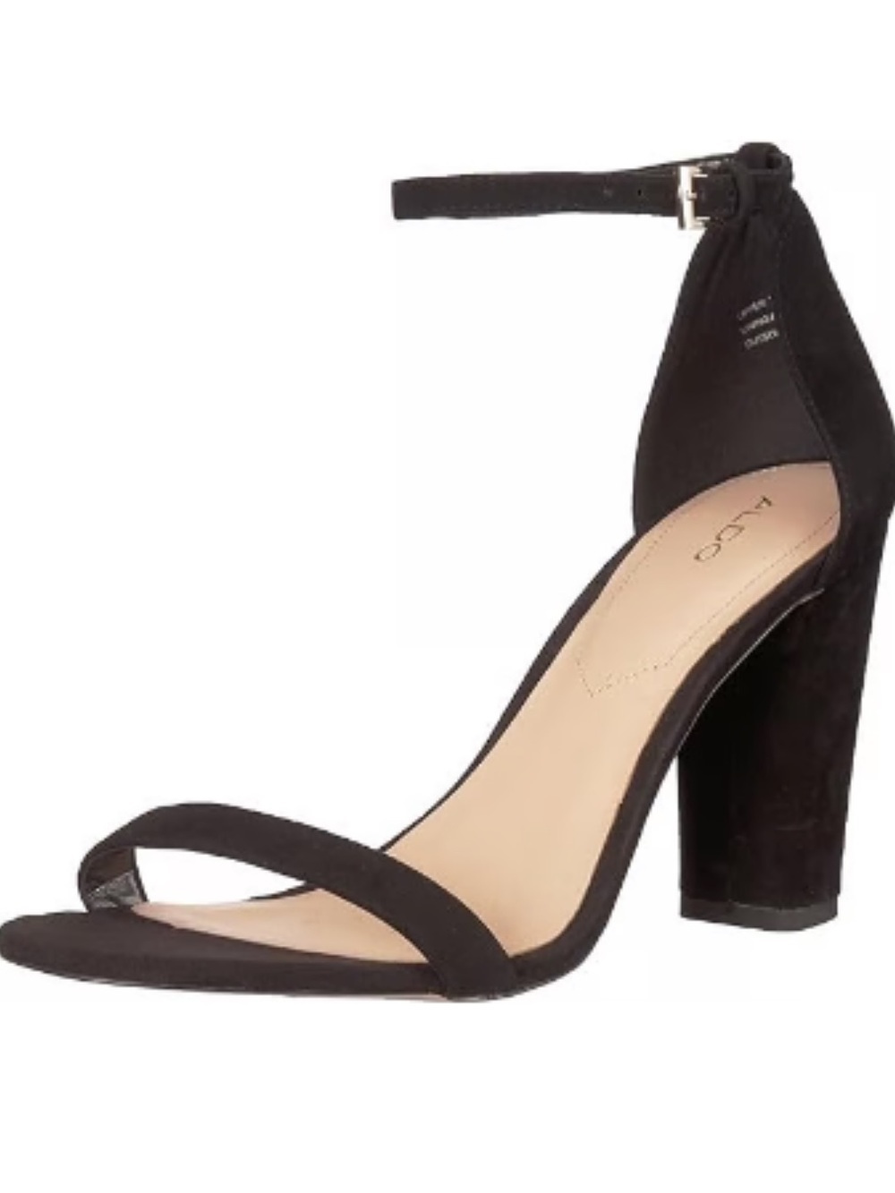 ALDO Black Suede Chunky Heel Ankle Strap Women’s Size 8 - Picture 1 of 9